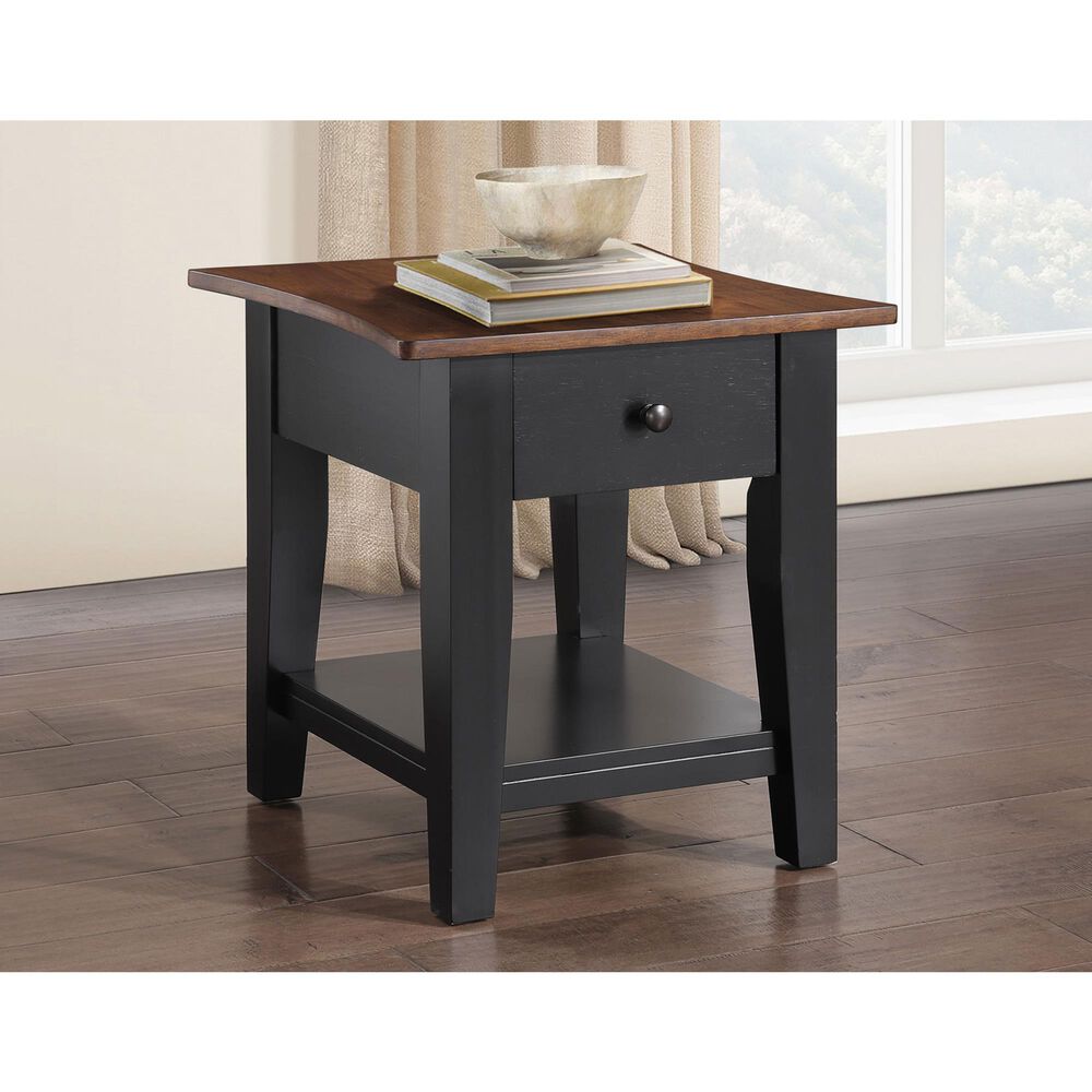 Crystal City Joplin End Table in Walnut and Ebony, , large