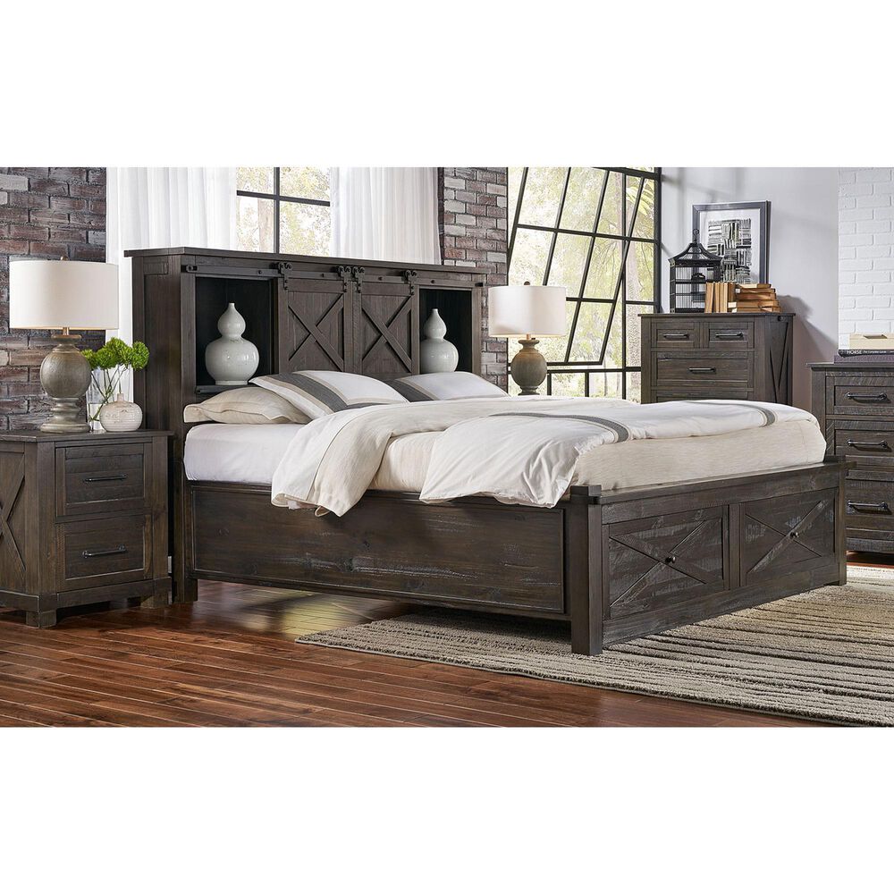 A-America Sun Valley 3 Piece Queen Storage Bedroom Set in Charcoal, , large