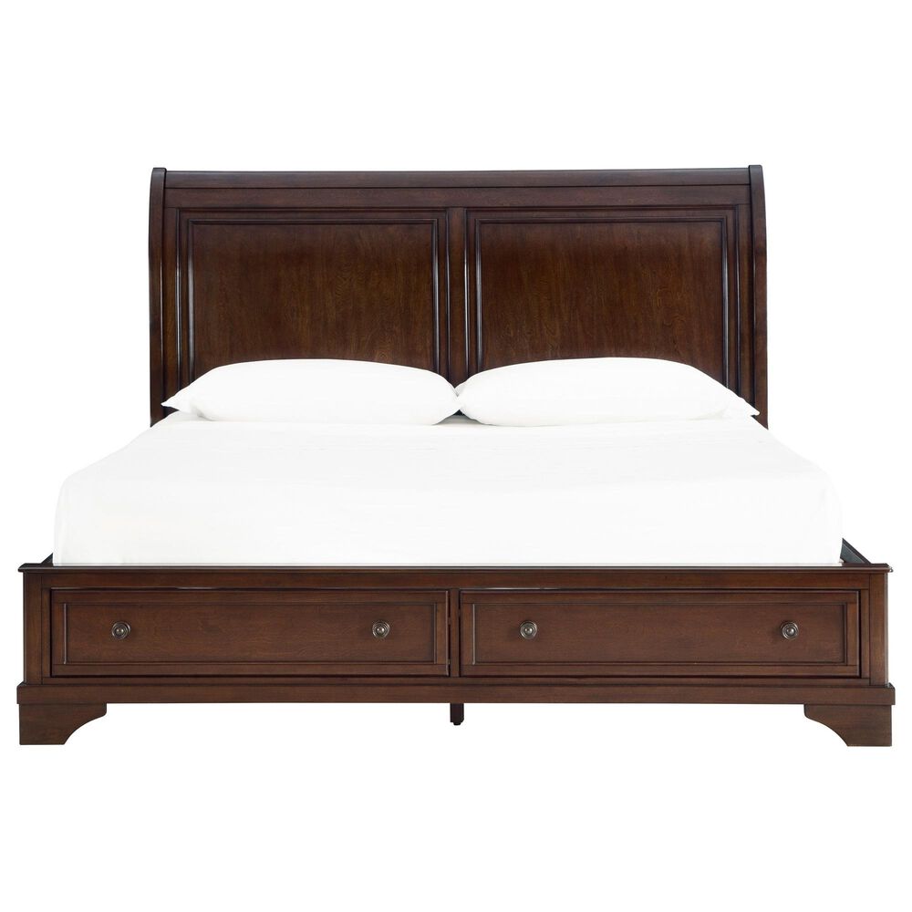 Ashley Trellington King Sleigh Storage Bed in Warm Brown Cherry, , large