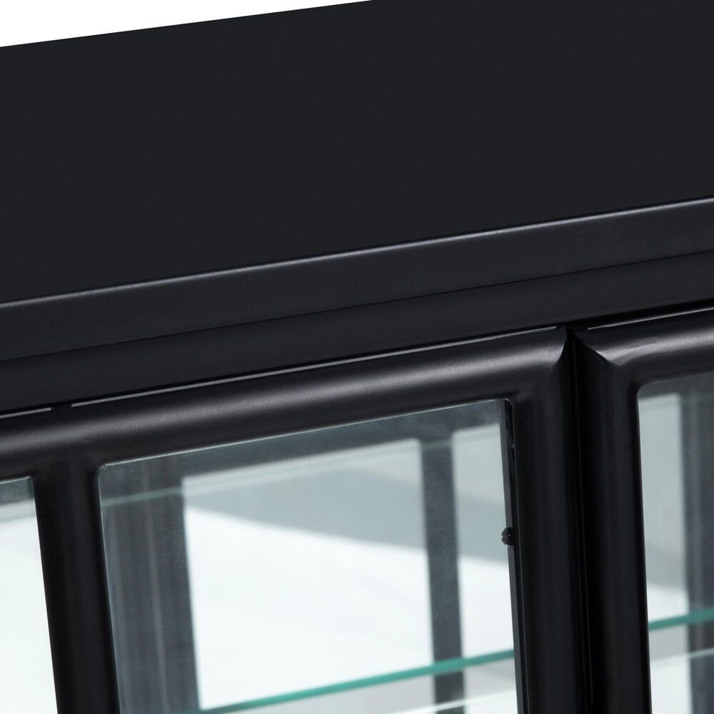 Crestview Collection Hopkins 4-Door Sideboard in Black and Clear, , large