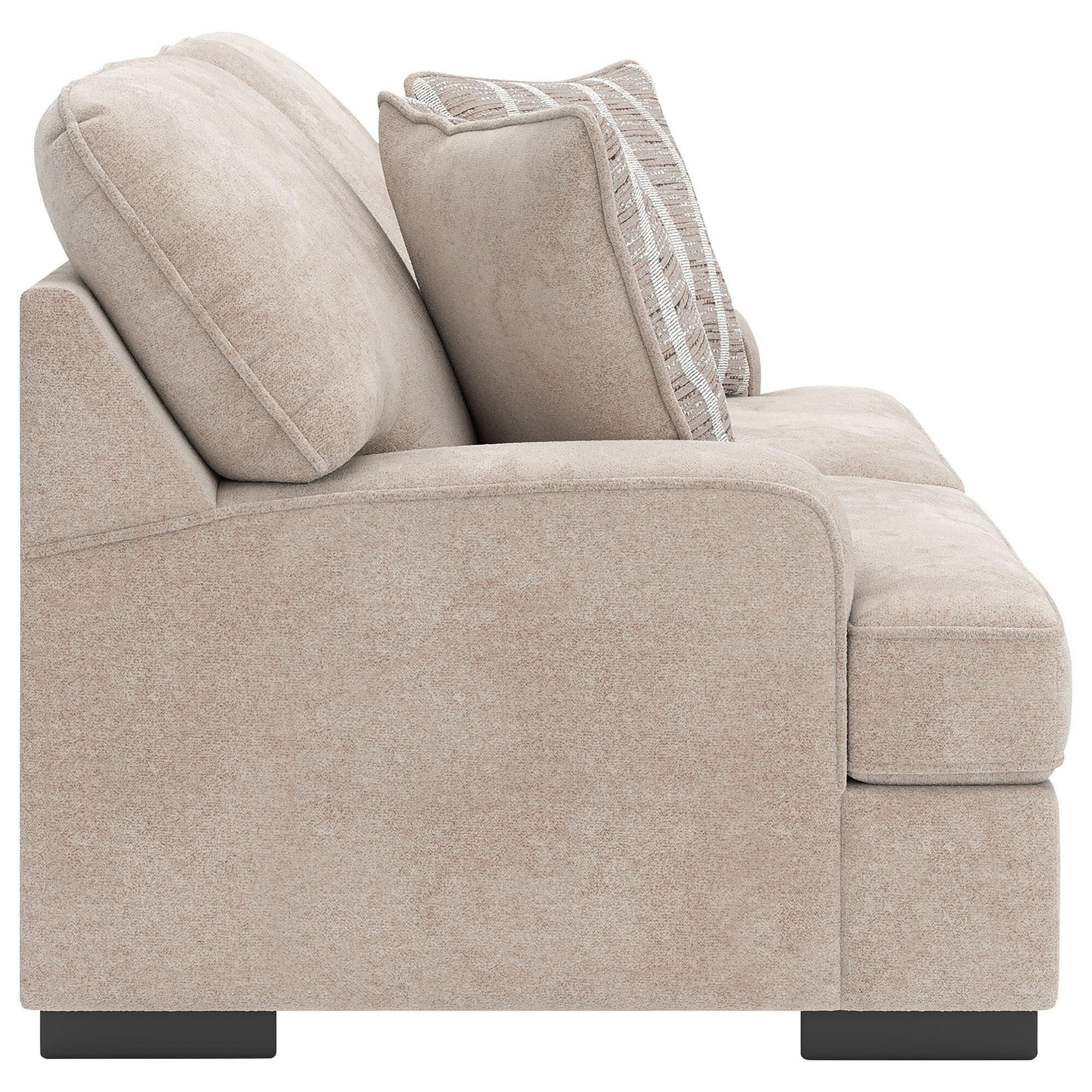 Ashley High Profile Stationary Sofa and Loveseat Set in Taupe