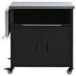 Hearth and Haven Outdoor Kitchen Island Cart with Dual Expandable Stainless Steel Tabletops in Black, , large