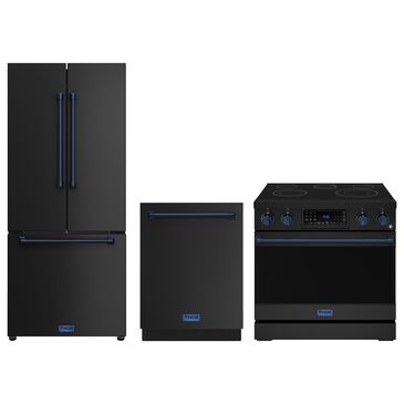 THOR KITCHEN 3-Piece Kitchen Package with 17.5 Cu. Ft. French-Door Refrigerator in Black and Navy Blue, , large