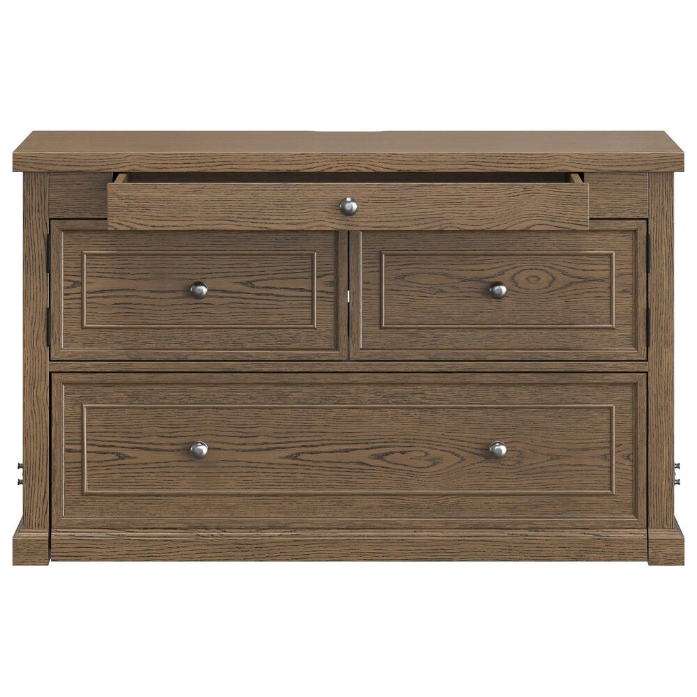 Richlands Furniture Soren Wood Twin 2 Door Desk Dream Console with Mattress and Cover in Light Oak, , large