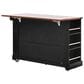 HOMLUX 53" Kitchen Island with Two Tempered Glass Cabinet Door in Black, , large