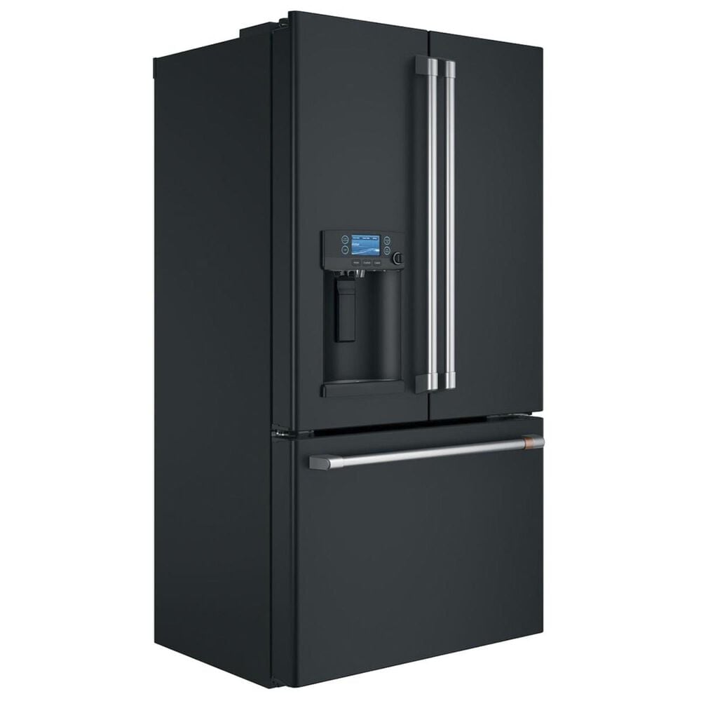 Cafe 22.2 Cu. Ft. Counter Depth French Door Refrigerator in Matte Black with Brushed Stainless Handle, , large