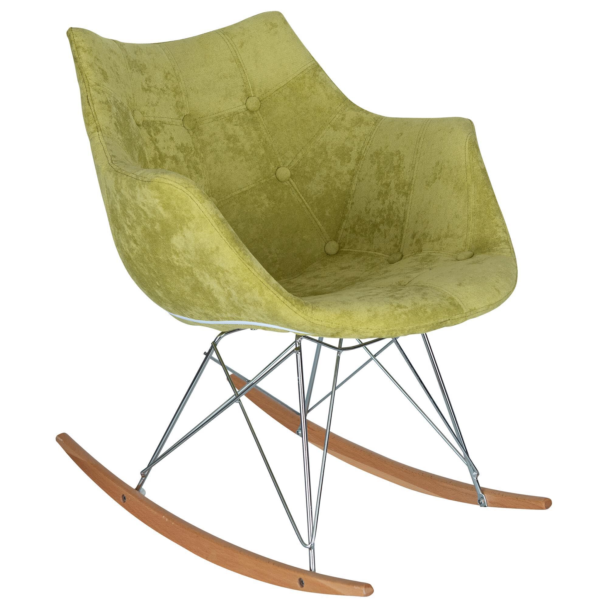 Velvet green sales rocking chair