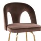 LumiSource Ava Swivel Counter Stool with Espresso Velvet Upholstery in Gold (Set of 2), , large