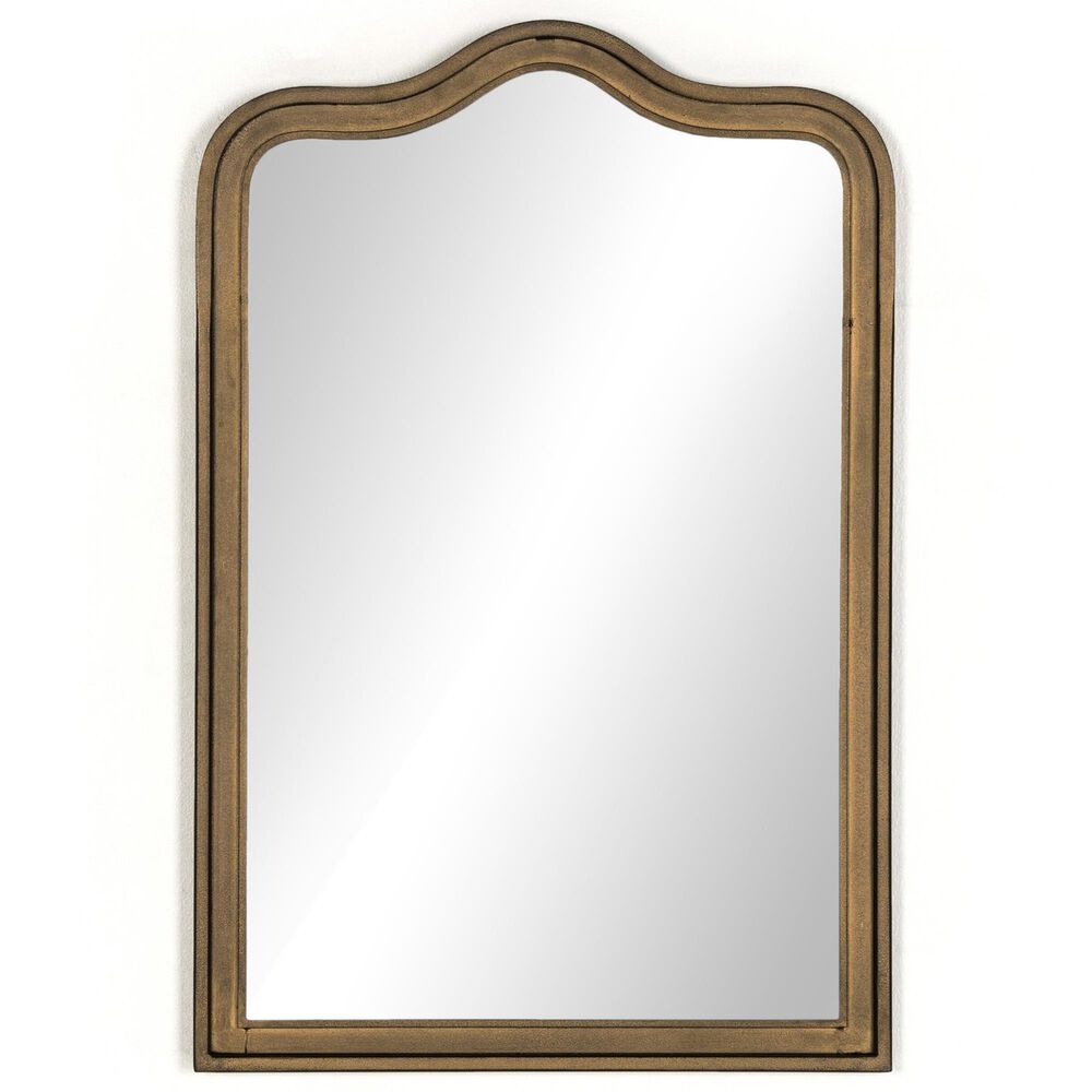 Four Hands Effie Wall Mirror in Raw Antique Brass Iron, , large