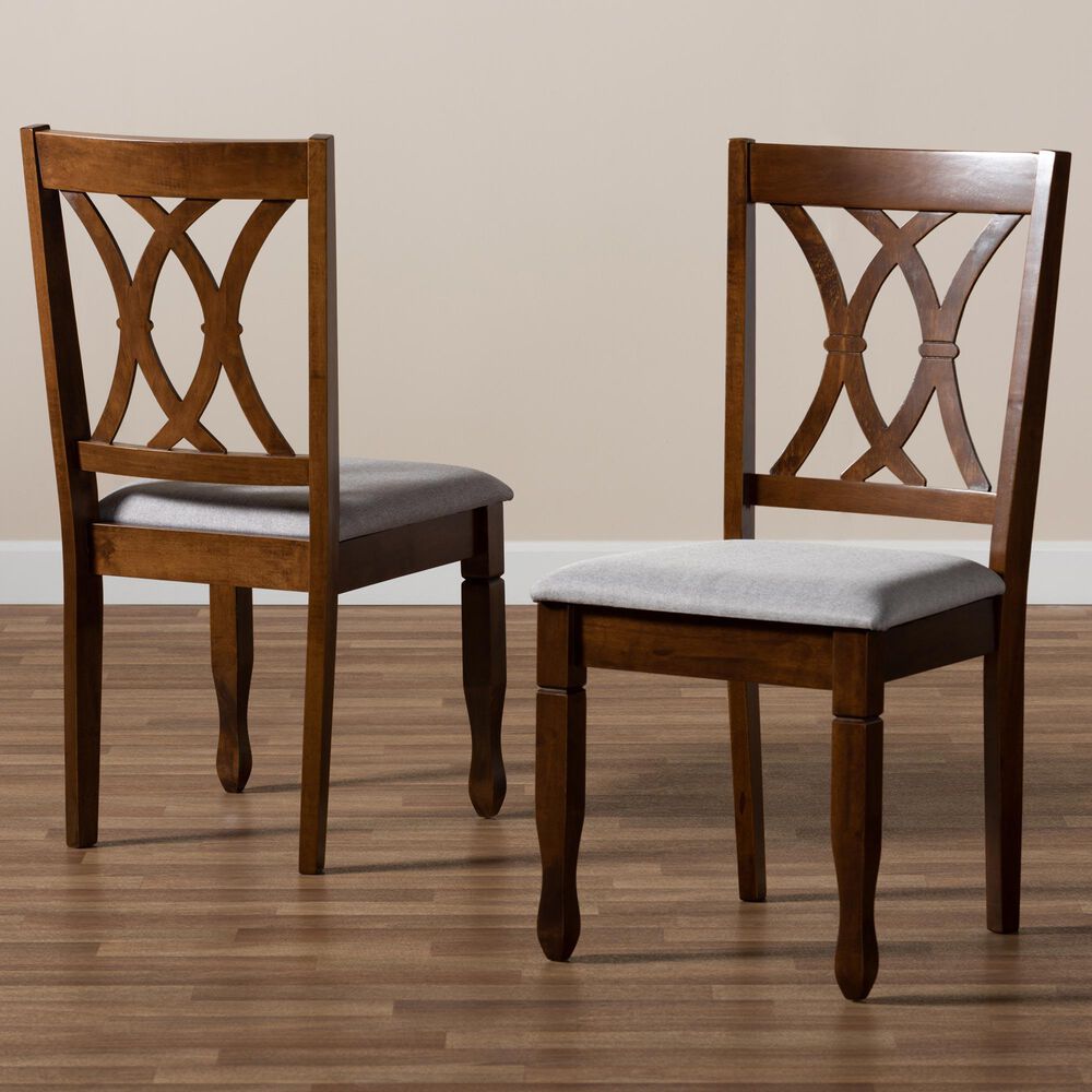 Baxton Studio Augustine Side Chair in Walnut Brown (Set of 2), , large
