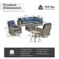 HOMLUX 8-Piece Outdoor Modular Sofa Conversation Set in Denim Blue, , large