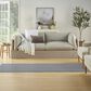 Nourison Courtyard Ivory and Blue 2"2" x 8" Indoor/Outdoor Runner, , large
