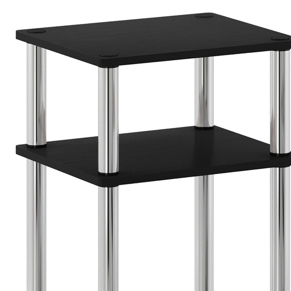 HOMLUX 3-Tier Turn-N-Tube End Table in Americano and Chrome (Set of 2), , large