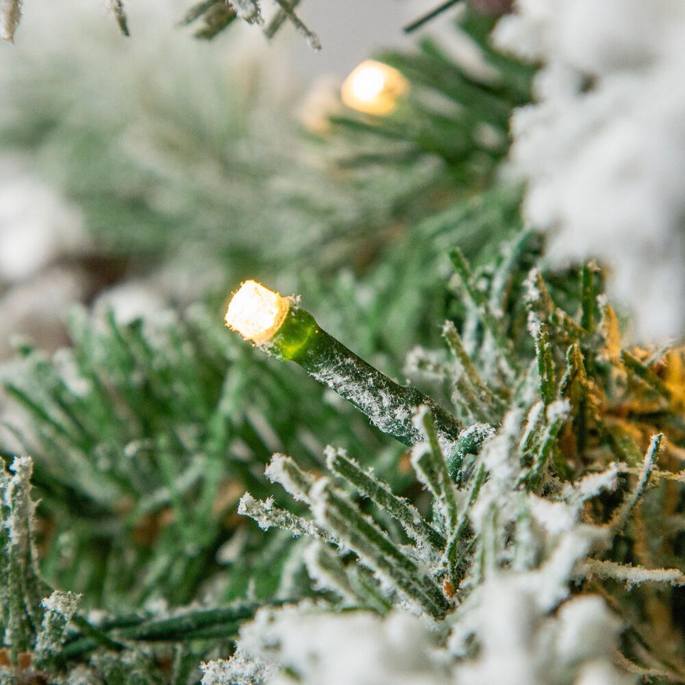 The Gerson Company 5&#39; Frosted Alpine Tree with Pinecones in Green, , large