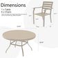 Hearth and Haven 7-Piece Outdoor Metal Dining Set with Stackable Chairs and Round Slatted Table in Sandstone, , large
