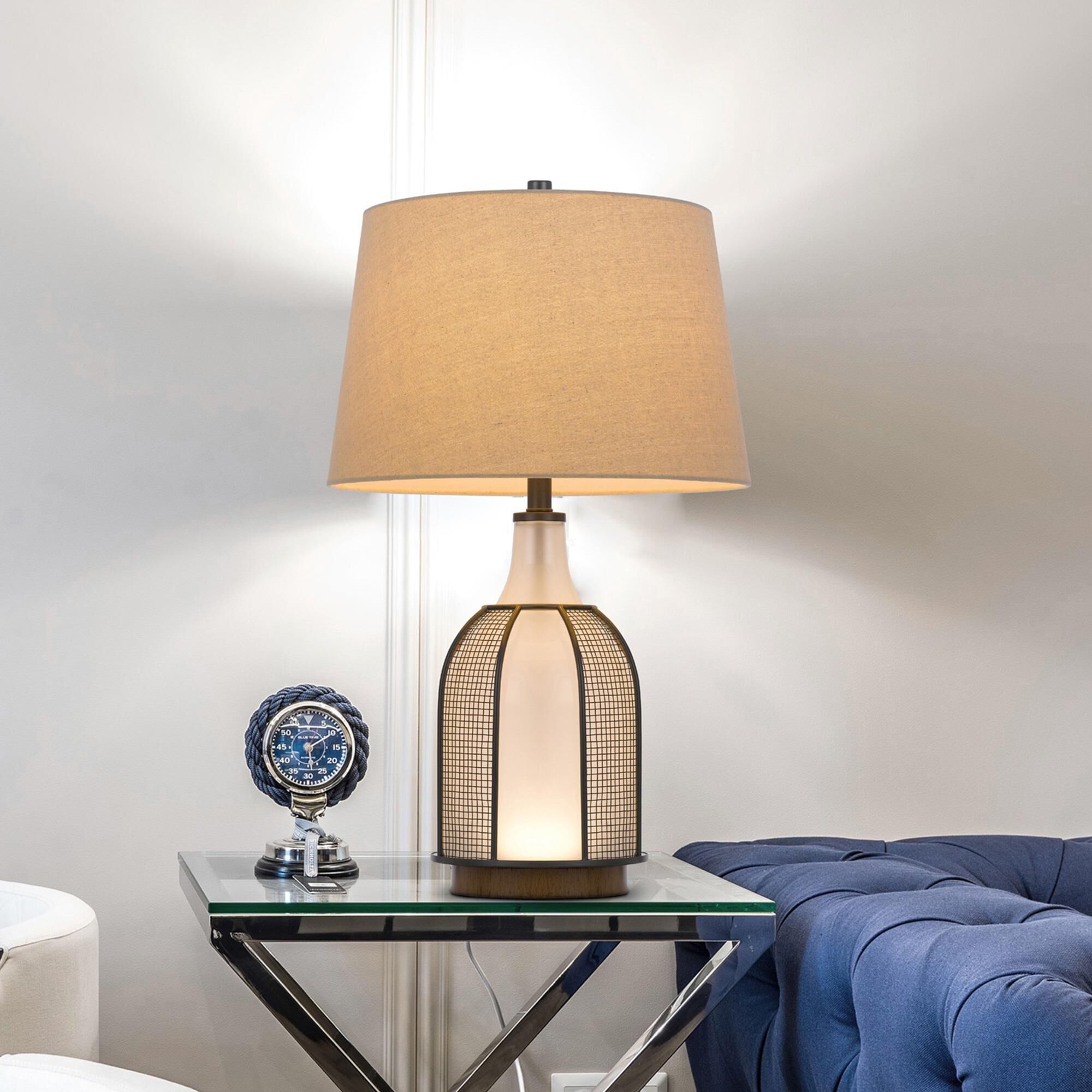 Cal Lighting Morgan Table Lamp in Frost and Black NFM