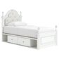 Ashley Kozlani 4-Piece Twin Panel Storage Bedroom Set in Matte White, , large