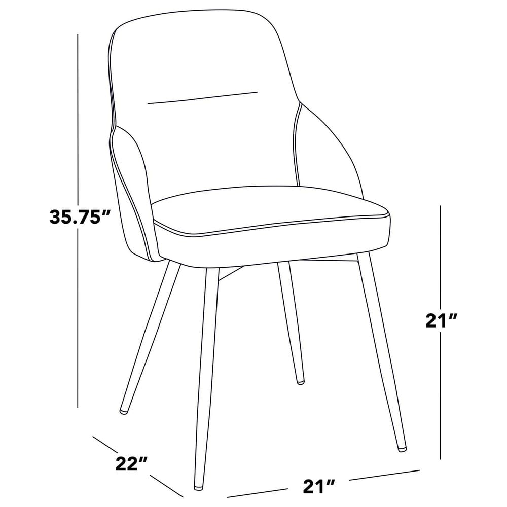 Lumisource York Side Chair with White Upholstered in Black &#40;Set of 2&#41;, , large