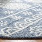 Safavieh Micro-Loop MLP607M 5" Round Blue and Ivory Area Rug, , large