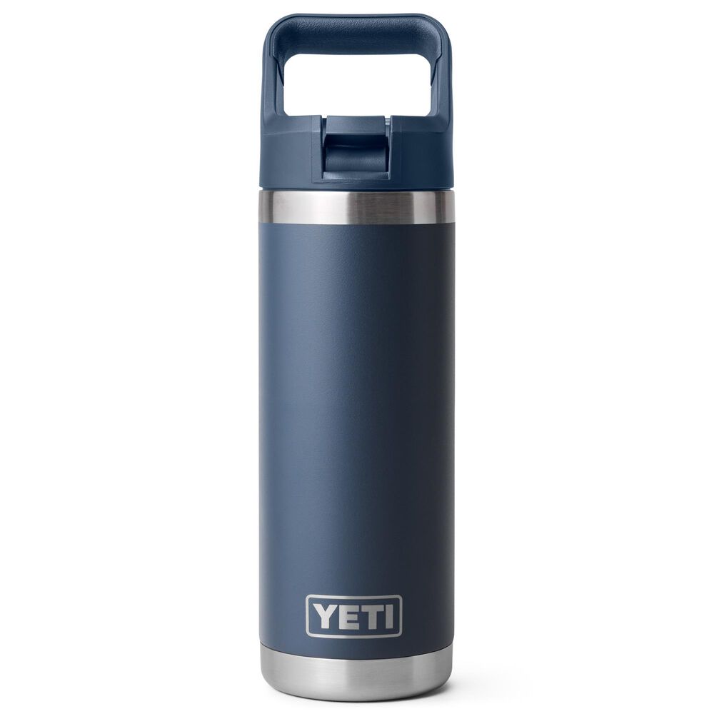 YETI Rambler 18 Oz Water Bottle with Color-Matched Straw Cap in Navy, , large