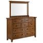 Mayberry Hill Gage 9 Drawer Dresser and Mirror in Chestnut, , large