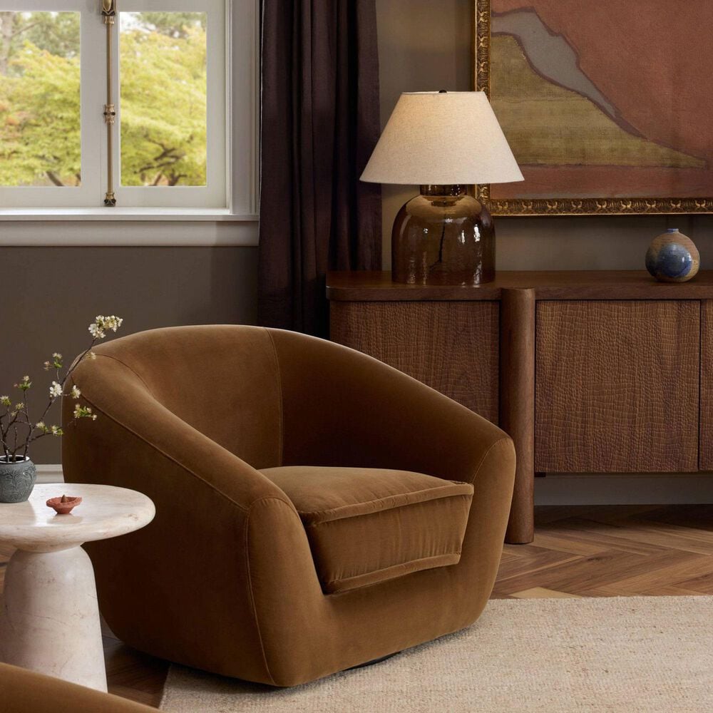 Four Hands Asa Table Lamp in Smoked Brown, , large
