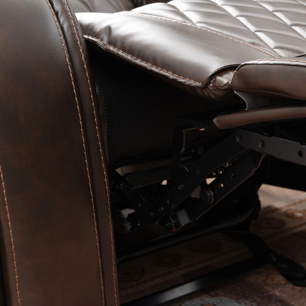 Linon Home Decor Barrett Power Glider Recliner in Rich Brown, , large