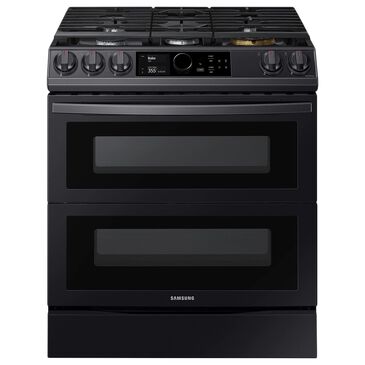 Samsung 6.0 Cu. Ft. Flex Duo Front Control Slide-in Gas Range with Smart Dial, Air Fry and Wi-Fi in Black Stainless Steel, , large