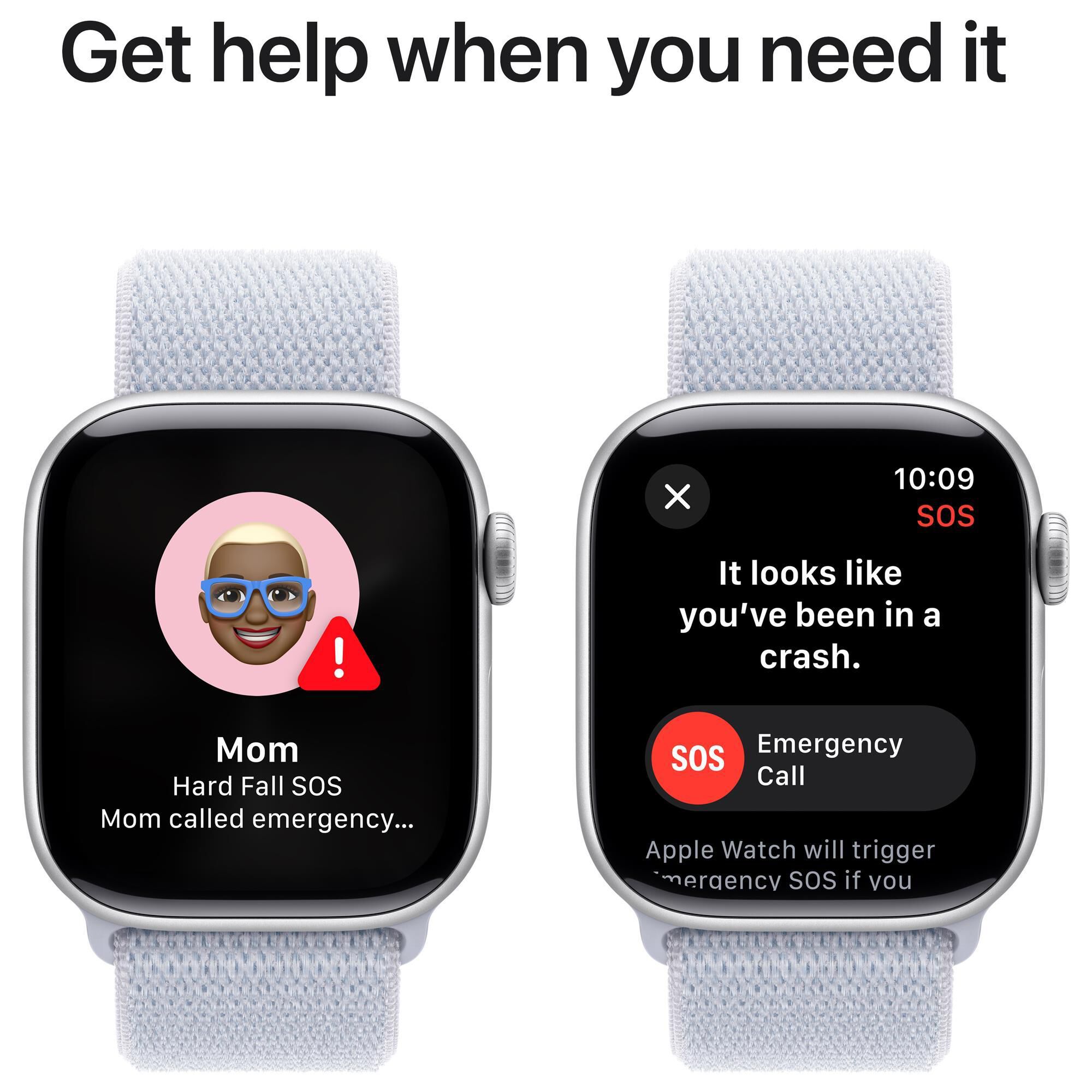 Apple Watch Series 10 GPS Cellular 42mm Silver Aluminum Case with Blue Cloud Sport Loop NFM