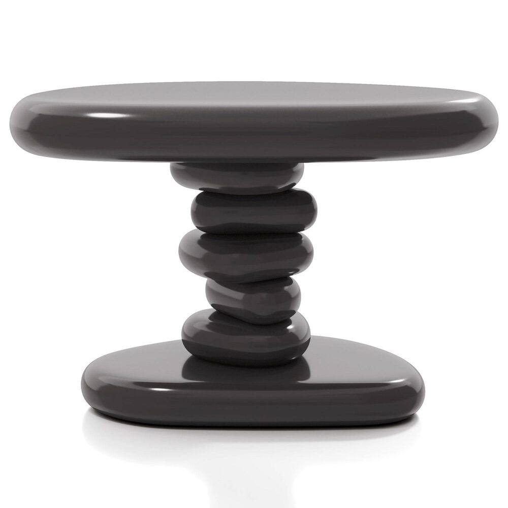 Furniture of America Rene Glossy End Table in Dark Gray, , large