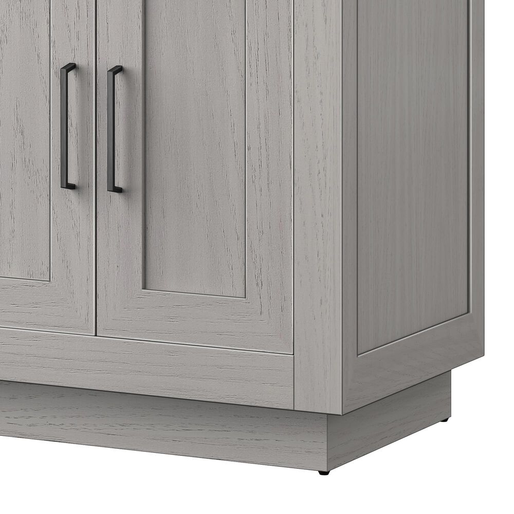 Lexora Home Abbey 60&quot; Double Bathroom Vanity in White Oak with 2 cm White Cultured Marble Top and Rectangular Sinks, , large