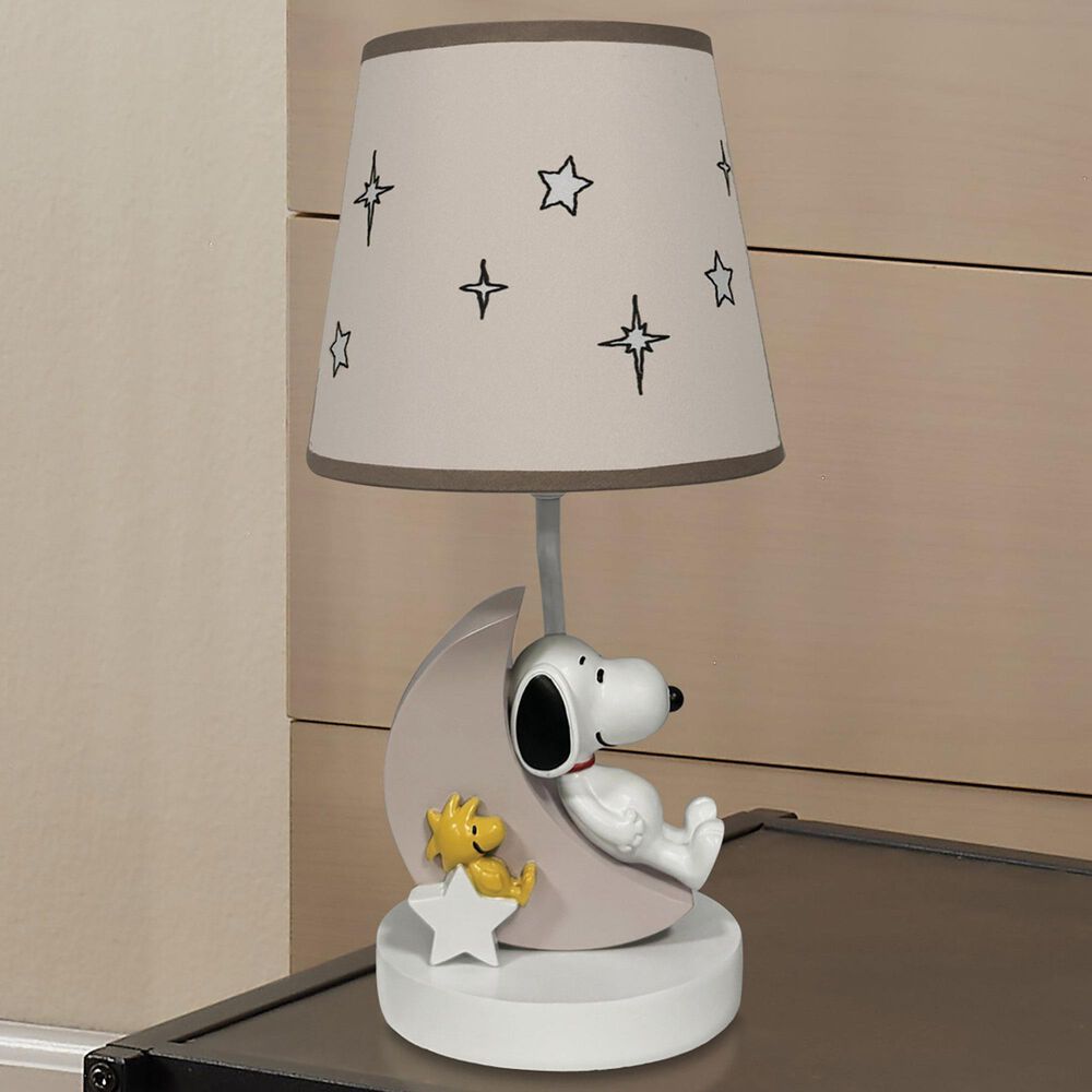 Lambs and Ivy Snoopy Love Table Lamp with Shade and Bulb in White, , large