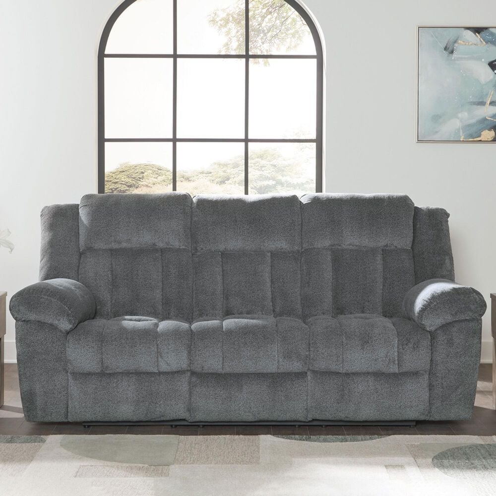 Ashley Tip-Off Power Reclining Sofa in Slate, , large