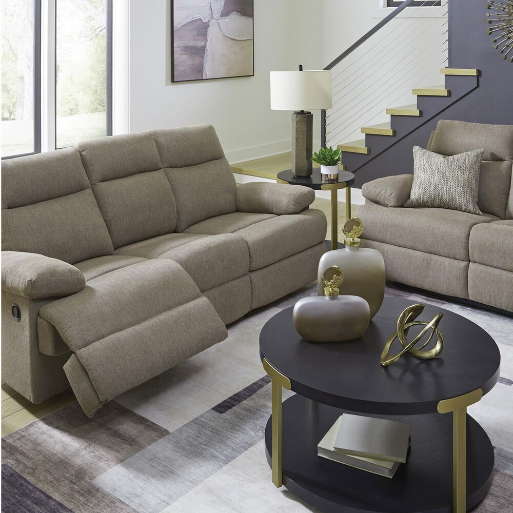 Ashley Side-Swipe Manual Reclining Sofa in Mocha, , large