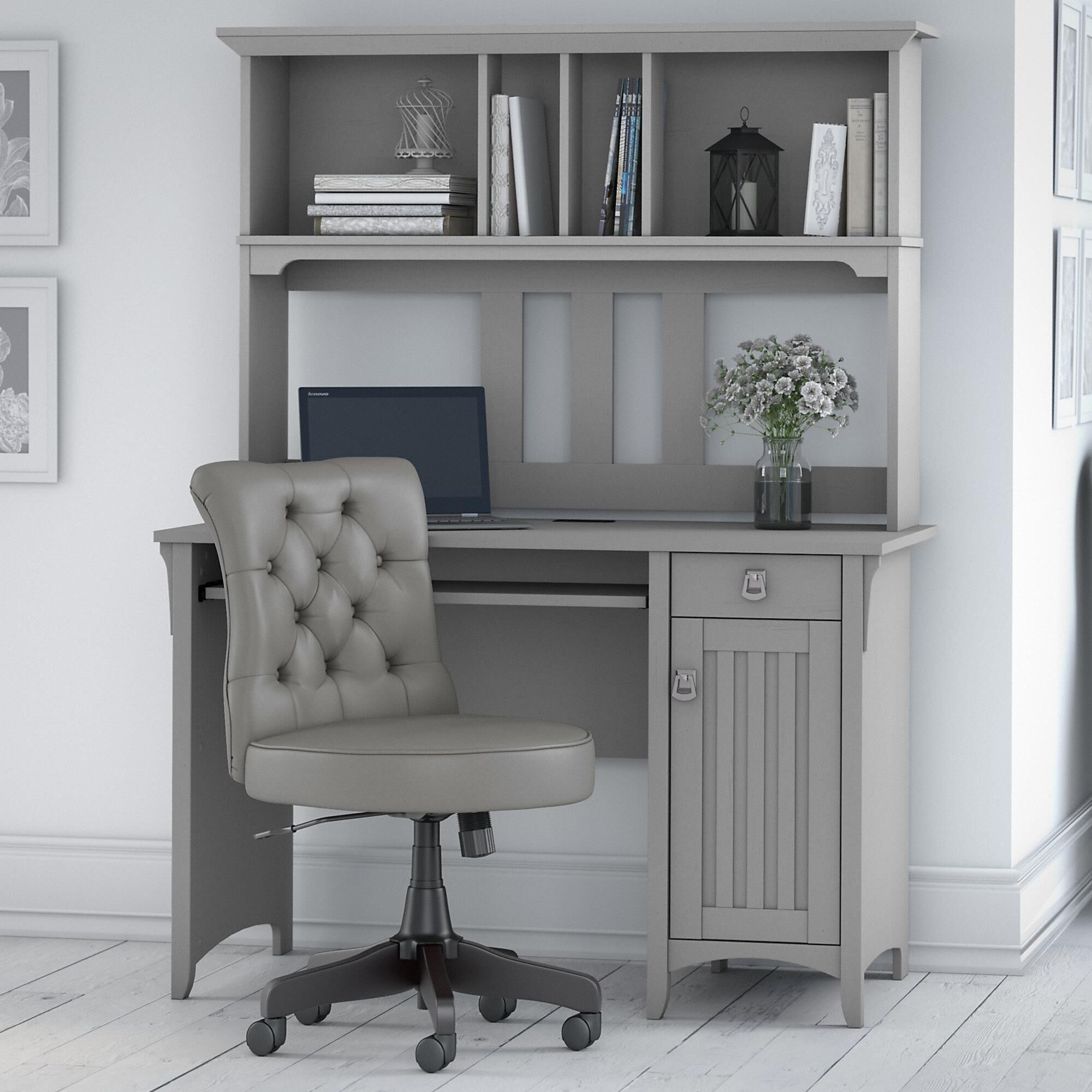 Bush furniture salinas computer desk with hutch in cape cod gray sale