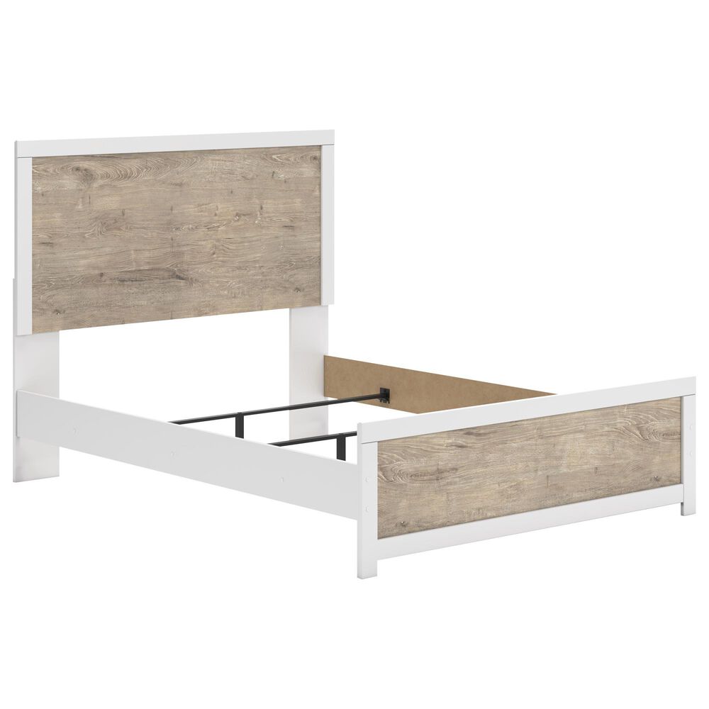 Ashley Charbitt 4-Piece Queen Panel Bedroom Set in Brown and Matte White, , large