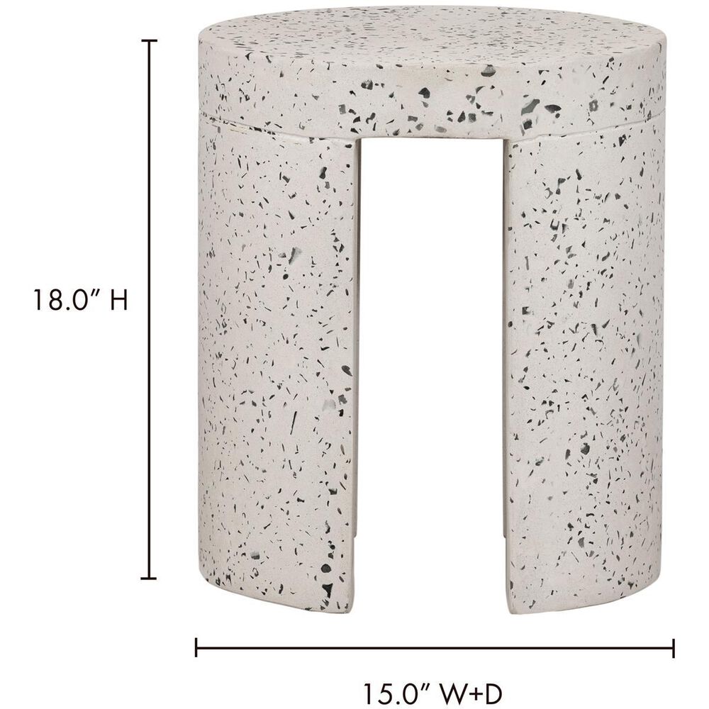 Moe&#39;s Home Collection Lyon Patio Stool in White, , large