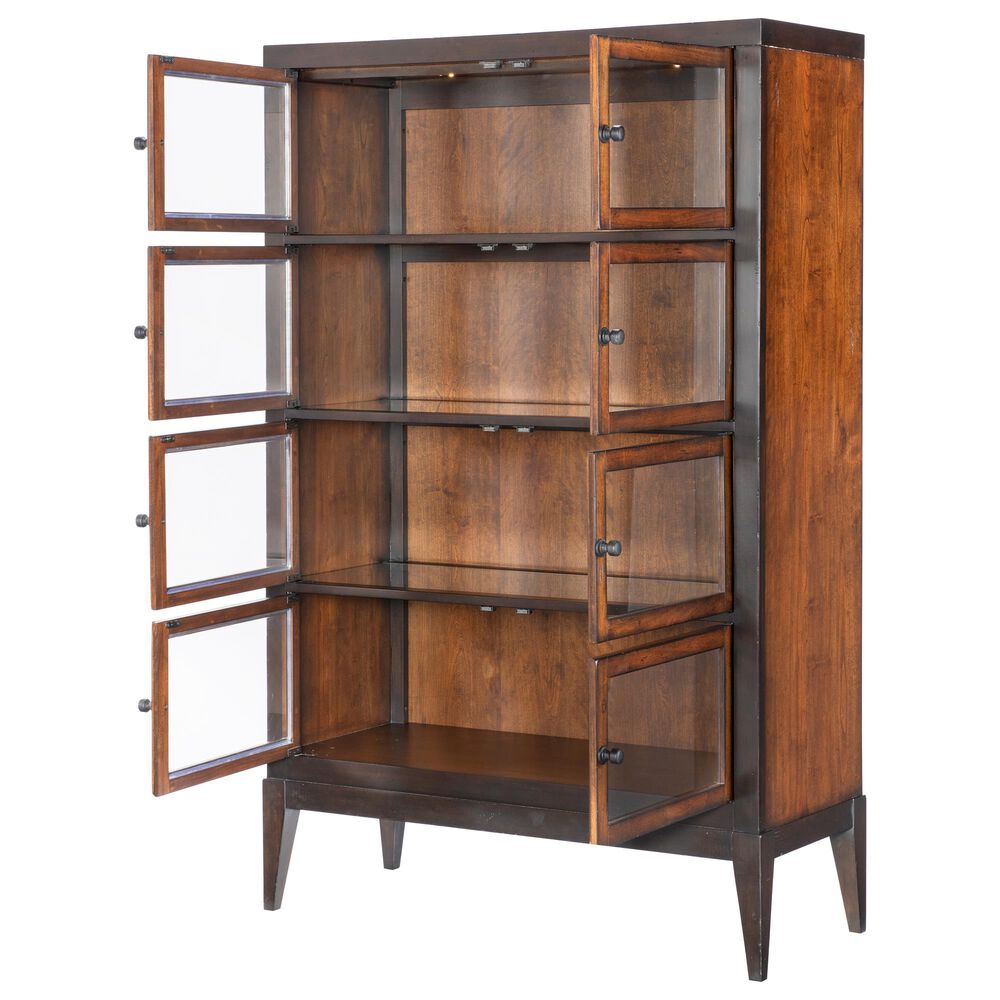 Legacy Classic Furn Direct Shp Fenmore 8-Door Display Cabinet in Mocha and Distressed Cherry, , large