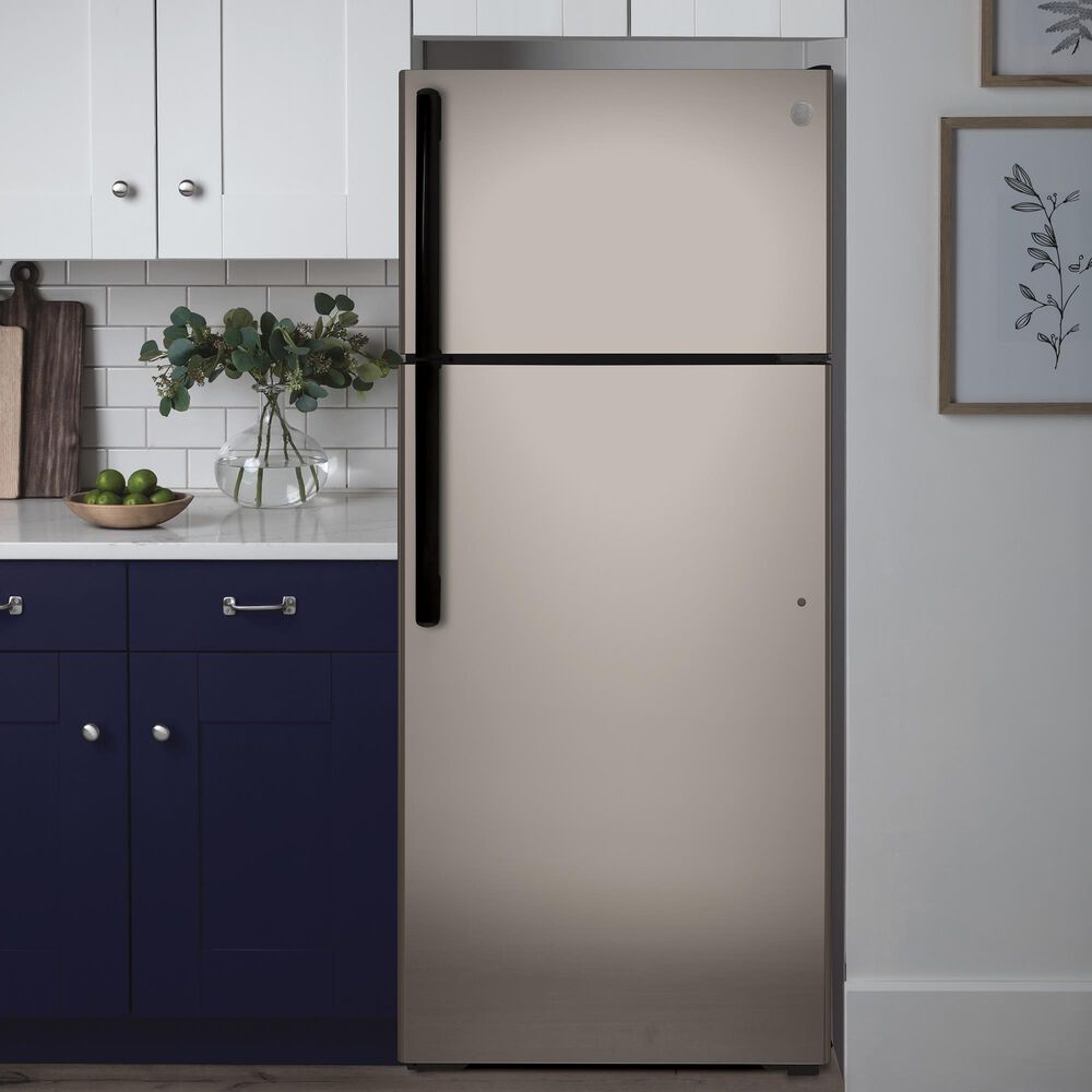 GE Appliances 17.5 Cu. Ft. Top Freezer Refrigerator Energy Star with Reversible Door in Silver, , large