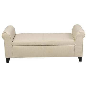 Noble House Hayes Storage Ottoman Bench in Beige, , large