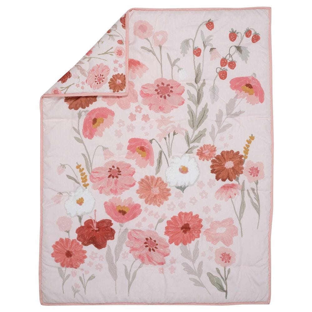 Lambs &amp; Ivy Flower Power 3-Piece Crib Bedding Set in Pink, , large