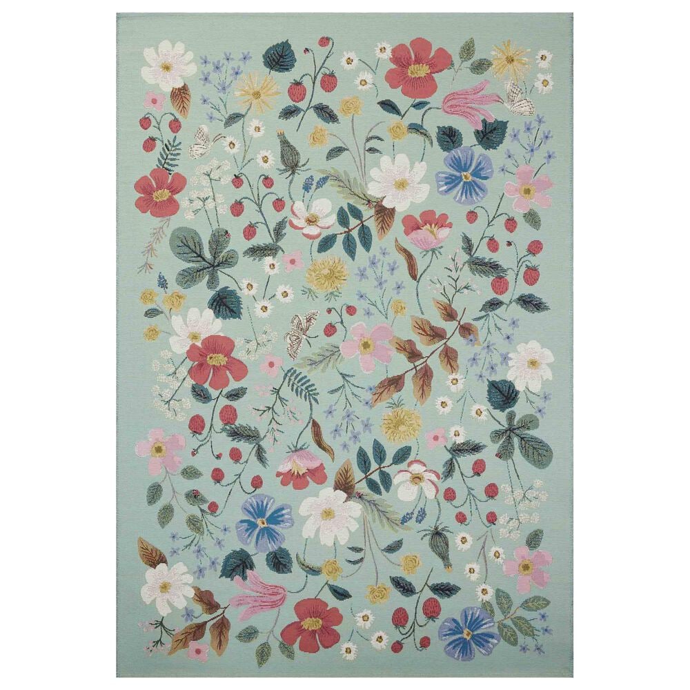 Rifle Paper Co Perennial Strawberry Fields 5"3" x 7"8" Mint Area Rug, , large