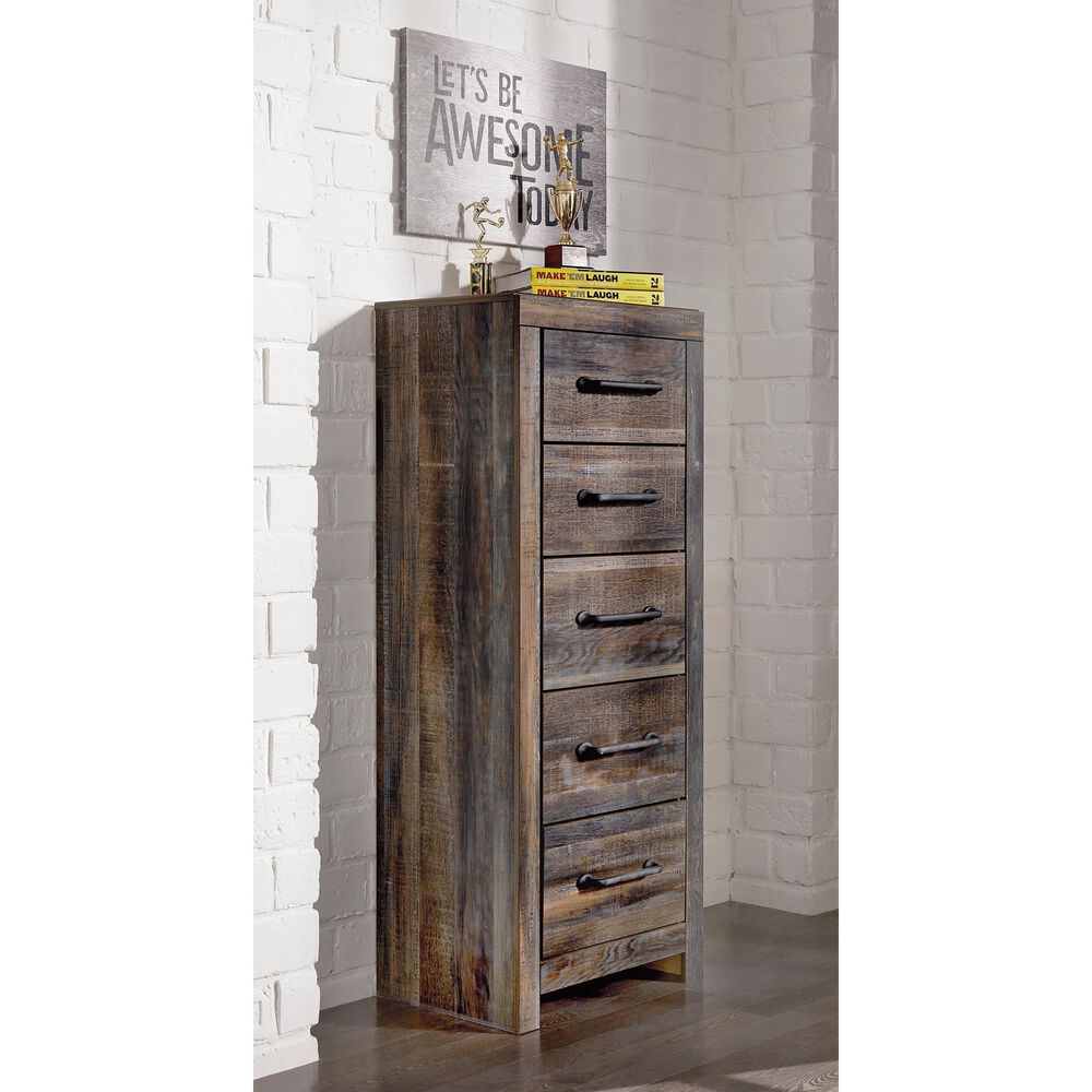 Ashley Drystan 5 Drawer Lingerie Chest in Rustic Brown, , large