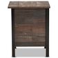 Baxton Studio Vaughan 1-Door Nightstand in Dark Brown, Rustic Brown and Black, , large
