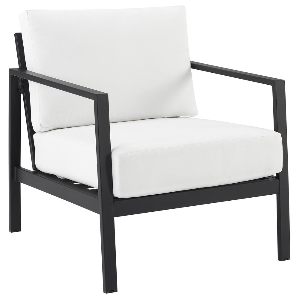Linon Home Decor Holland Patio Armchair with Black Frame in Natural, , large