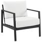Linon Home Decor Holland Patio Armchair with Black Frame in Natural, , large