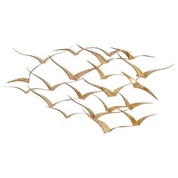 Maple and Jade 21" x 47" Flocking Bird Wall Decor in Gold, , large
