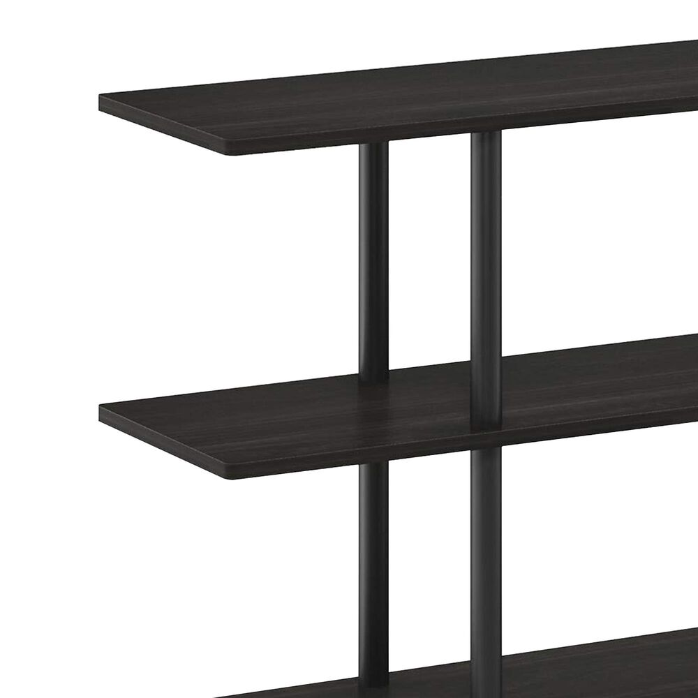 HOMLUX Turn-N-Tube 3-Tier Wide Display Shelf in Espresso and Black, , large