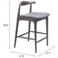 Zuo Modern Tuzka Bar Stool in Gray & Espresso, , large