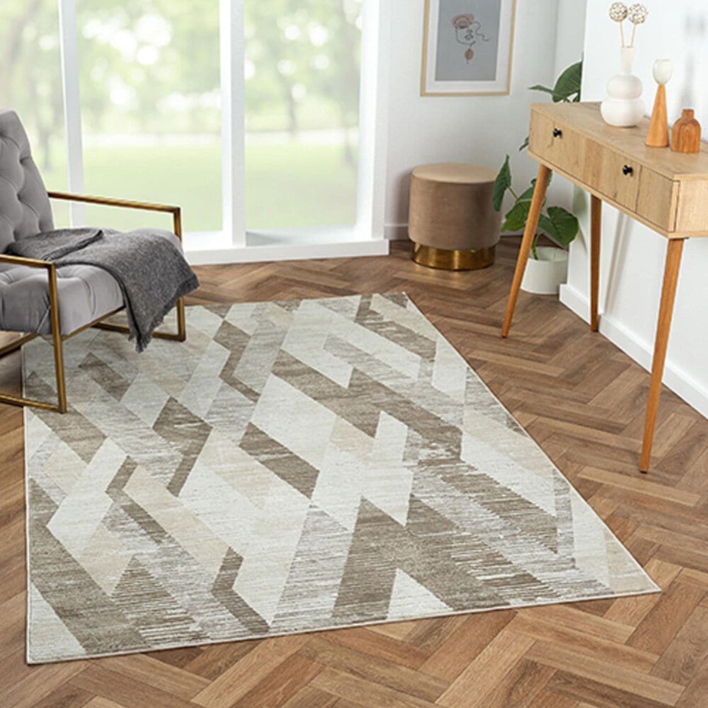 L&amp;R Resources Brisbane Geometric Gray 5&#39; x 7&#39;11&quot; Area Rug, , large